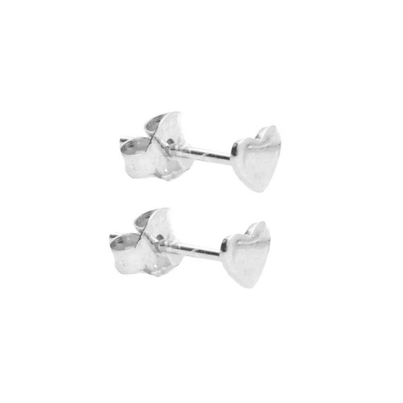 Boucles d'Oreilles Argent 925/000 Rhodié - Coeur