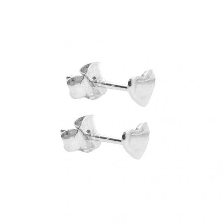 Boucles d'Oreilles Argent 925/000 Rhodié - Coeur