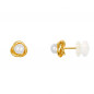 Boucles d'Oreilles Or Jaune et Perle - Motif Noeud