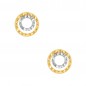 Boucles d'Oreilles Or Jaune et Blanc - Motif Cercles