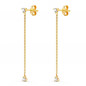 Boucles d'Oreilles Or 18 Carats 750/000 Jaune et Zirconiums - Pendantes