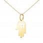 Collier - Pendentif Or 18 Carats 750/000 Main de la Vie Raï Jaune - Chaine Dorée