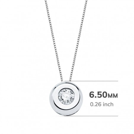 Collier Solitaire Diamant et Or 18 Carats 750/000 Blanc