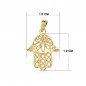 Collier - Pendentif Or 18 Carats 750/000 Main de Fatma Jaune - Chaine Dorée