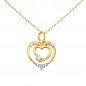 Collier - Pendentif Or 18 Carats 750/000 Jaune  - Coeur - Chaine Dorée