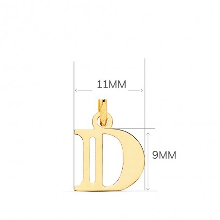 Collier - Pendentif Lettre "D" Or 750/1000 - Chaine Dorée