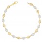 Bracelet 2 Ors - Bicolore Jaune Blanc - Grain de Café - Femme