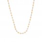 Collier 3 Ors - Tricolore Jaune Blanc Rose -  Grain de Café 45cm - Femme