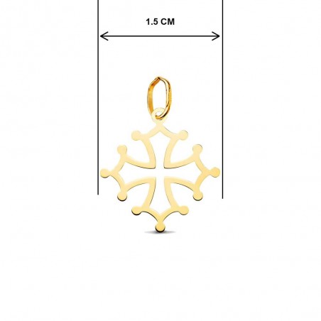 Collier - Médaille Croix Occitane Or 18 Carats 750/000 Jaune - Chaine Dorée