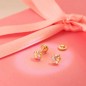 Boucles d'Oreilles Or 18 Carats 750/000 Jaune Motif Fleur - Fille