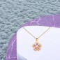 Collier - Pendentif Or 18 Carats 750/000 Jaune Motif Fleur - Chaine Dorée