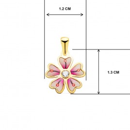 Collier - Pendentif Or 18 Carats 750/000 Jaune Motif Fleur - Chaine Dorée