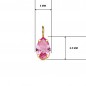 Collier - Pendentif Or Jaune 18 Carats 750/000 - Zirconium Rose - Chaine Dorée