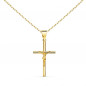 Collier - Médaille Croix Or 18 Carats 750/000 - Christ sur la Croix - Chaine Dorée