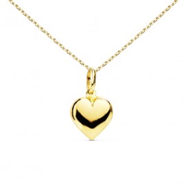 Collier - Pendentif Or 18 Carats 750/000 Jaune - Coeur - Chaine Dorée