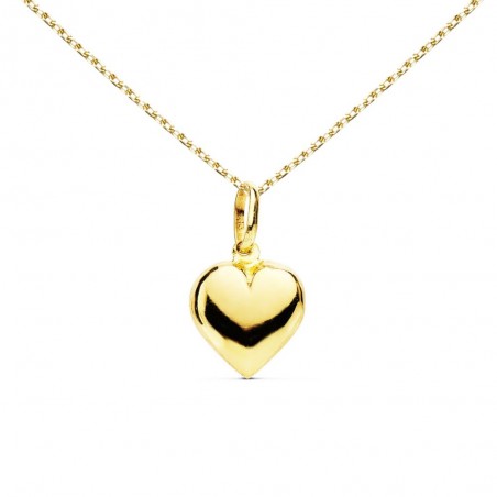 Collier - Pendentif Or 18 Carats 750/000 Jaune - Coeur - Chaine Dorée