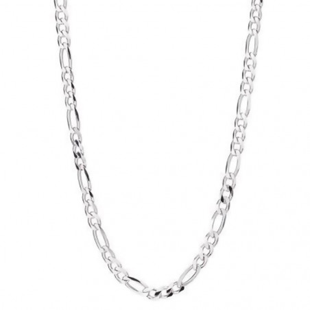 Collier / Chaîne Homme Argent 925 - Maille Figaro Alternée 1+3 - 55 cm