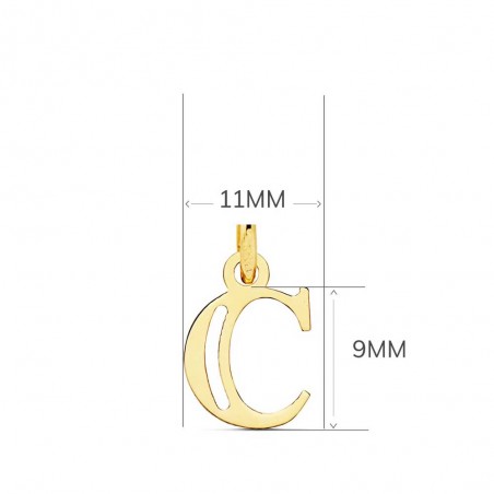 Collier - Pendentif Lettre "C" Or 750/1000 - Chaine Dorée