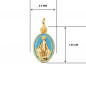 Médaille Vierge Miraculeuse Or Jaune 18 Carats 750/000 et Email Bleu - Chaîne Dorée