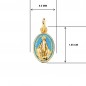 Médaille Vierge Miraculeuse Or Jaune et Email Bleu - Chaîne Dorée