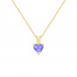 Collier - Pendentif Or 18 Carats 750/000 Jaune Amétyhste Coeur - Femme