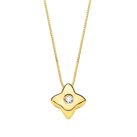 Collier Etoile Solitaire Diamant et Or 18 Carats 750/000 Jaune