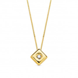 Collier Or 18 Carats 750 Jaune - Solitaire Diamant