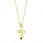 Collier Croix Or 18 Carats 750/000 Jaune et Diamant