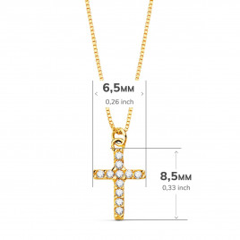 Collier Croix Or 18 Carats 750/000 Jaune et Diamants