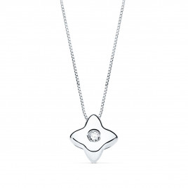 Collier Diamant et Or 18 Carats 750 Blanc - Solitaire