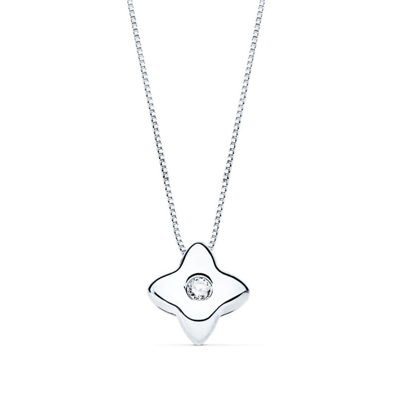 Collier Solitaire Diamant et Or 18 Carats 750/000 Blanc