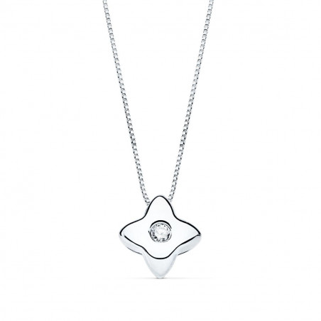 Collier Diamant et Or 18 Carats 750 Blanc - Solitaire