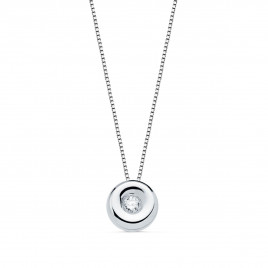 Collier Solitaire Diamant et Or 18 Carats 750/000 Blanc