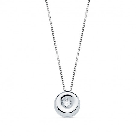 Collier Solitaire Diamant et Or 18 Carats 750/000 Blanc