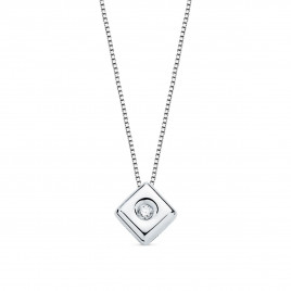 Collier Solitaire Diamant et Or 18 Carats 750/000 Blanc