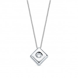 Collier Solitaire Diamant et Or 18 Carats 750/000 Blanc