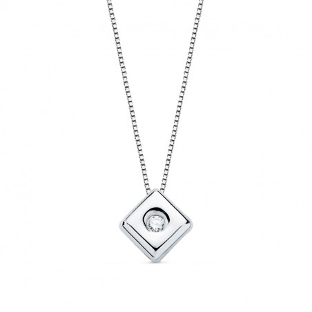 Collier Solitaire Diamant et Or 18 Carats 750/000 Blanc