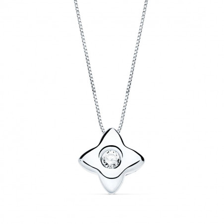 Collier Solitaire Diamant et Or 18 Carats 750/000 Blanc