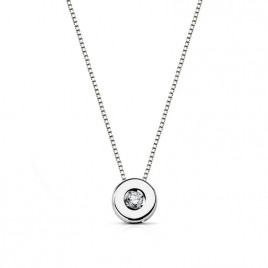 Collier Solitaire Diamant et Or 18 Carats 750/000 Blanc