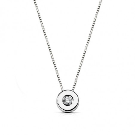 Collier Solitaire Diamant et Or 18 Carats 750/000 Blanc