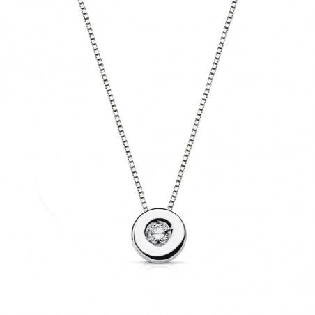 Collier Solitaire Diamant et Or 18 Carats 750/000 Blanc