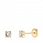 Boucles d'Oreilles Or 18 Carats 750/000 Jaune Zirconium