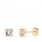 Boucles d'Oreilles Or 18 Carats 750/000 Jaune Zirconium