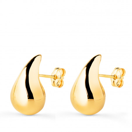 Boucles d'Oreilles Or 18 Carats 750/000 Jaune Goutte