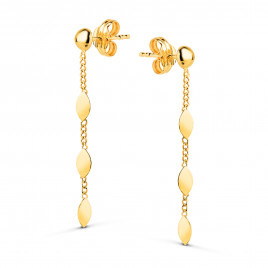 Boucles d'Oreilles Or 18 Carats 750/000 Jaune Pendantes