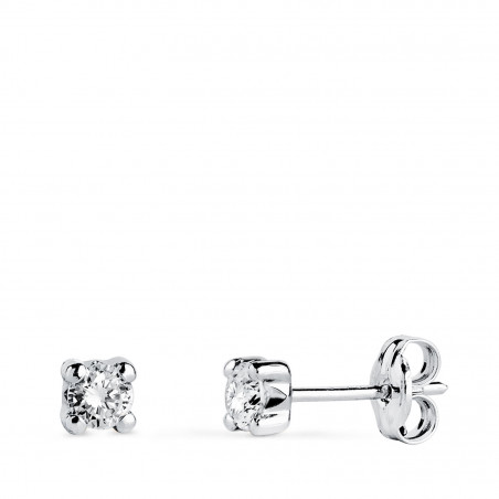 Boucles d'Oreilles Or 18 Carats 750/000 Blanc Zirconium