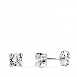 Boucles d'Oreilles Or 18 Carats 750/000 Blanc Zirconium