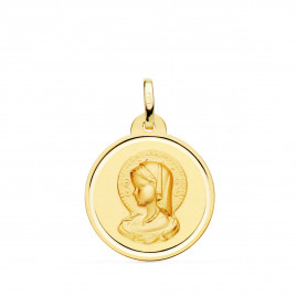 Médaille Or 18 Carats 750 Jaune Vierge Marie Jeune 2cm - Chaîne et Gravure Offerte