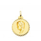 Médaille Or 18 Carats 750 Jaune Vierge Marie Jeune 2cm - Chaîne et Gravure Offerte