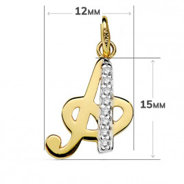 Pendentif Or 18 Carats 750 Serti de Zirconiums - Initiale Lettre "A" - Chaine Offerte